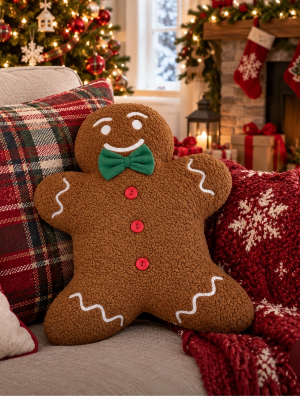 NWT!!! Gingerbread man decorative pillow